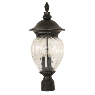 (3 Light) Post Lantern - Chestnut Bronze / Clear Melon Seed Glass - Nuvo Lighting 60-790