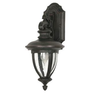(1 Light) (Arm Down) Wall Lantern - Old Penny Bronze / Clear Seed Glass - Nuvo Lighting 60-952