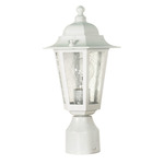(1 Light) Post Lantern - White / Clear Seed Glass - Nuvo Lighting 60-994