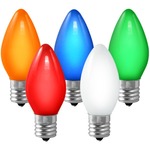 (25 Bulbs) C9 - Multi-Color Opaque - 7 Watt - Intermediate Base - Christmas Lights - Christmas Lite Co. 1007C9CM Christmas Replacement Light Bulb