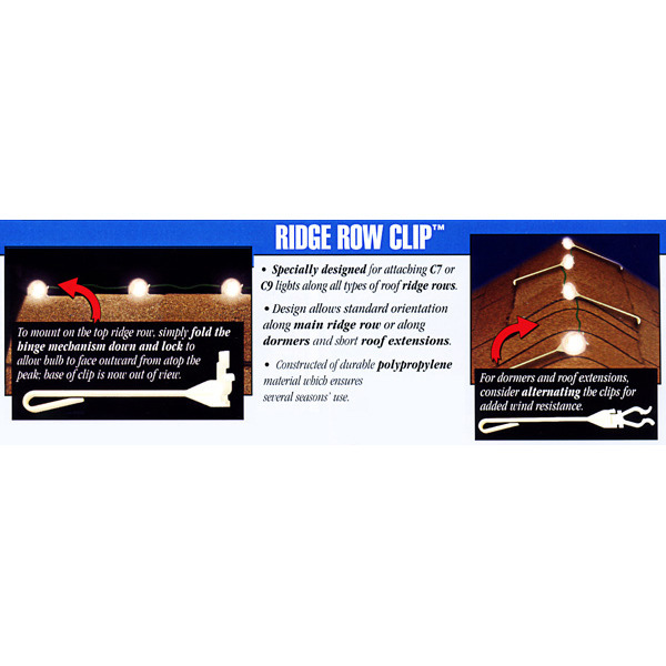 Ridge Row Clip | Christmas Light Clips | 50 Pack