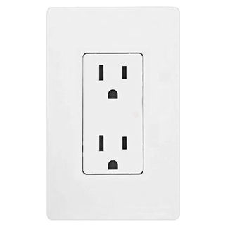 Lutron CAR-15H-WH - Claro Duplex Receptacle - 15 Amps - 125 Volt - White