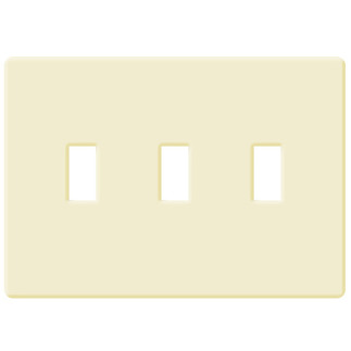 Lutron FW-3-AL -  Fassada Three-Gang Wallplate - Almond