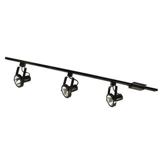 Nora NTL-158B - Black - 4 ft. Track Kit (3) Gimbal Ring Heads - For PAR30 Lamps - Single Circuit - 120 Volt - Ready For Installation