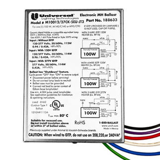 Universal M10012/27CK-5EU-JT3 - 100 Watt MH Ballast 3 light 277 ballast wiring diagram 