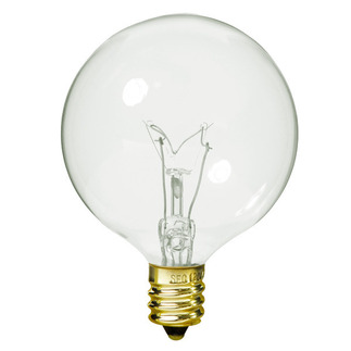 15 Watt - G16.5 - Clear - 2-11/16 in. Dia. - 130 Volt - 2,500 Life Hours - Decorative Globe - Candelabra Base - Satco A3921