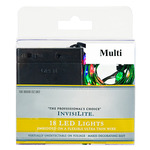 Multi-Color - Battery Operated - InvisiLite - 18 LED Bulbs - Length 7.75 ft. - Bulb Spacing 4 in. - Flexible Ultra Thin Green Wire - LED Christmas Lights - Superior Holiday Lighting 1100178