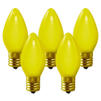 (25 Bulbs) C9 - Ceramic Yellow - 7 Watt - Intermediate Base - Christmas Lights