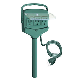 christmas light yard power stake 3 grounded outlets christmas light yard power stake 3 grounded outlets