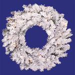 2 ft. Wreath - Flocked White/Alaskan Pine - Clear Lights