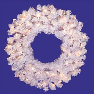 2.5 ft. Wreath - Crystal White - Clear Lights