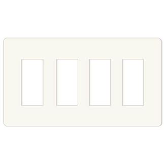 Leviton Decora 80312-SW - White - 4 Gang - Decorator Wallplate - Screwless - Snap-On