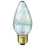 100 Watt - F20 - Clear Aurora - Wrinkled Glass - 130 Volt - Medium Base - Chandelier Decorative Light Bulb - Bulbrite 422100 Chandelier Light