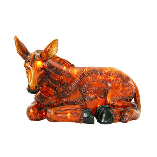 Illuminated - Christmas Nativity Donkey - 13 in. - Barcana 57-1083-D