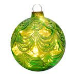 Illuminated - Christmas Sandstone Drape Ball - 16.5 in. - Green