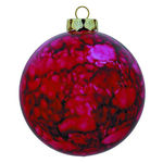 Marble Ball Christmas Ornament - Shatterproof - 3.15 in. - Red - 4 Pack