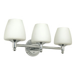 (3 Light) Halogen Vanity - Polished Chrome / Satin White Glass - Energy Star Qualified - Nuvo Lighting 60-1085 - residential fixture