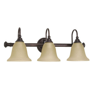 (3 Light) Vanity - Old Bronze / Amber Water Glass - Nuvo Lighting 60-109