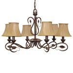 (6 Light) Chandelier - Sonoma Bronze / Fabric Shades - Nuvo Lighting 60-1168 - Residential Light Fixture