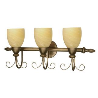 (3 Light) Vanity - Flemish Gold / Gold Washed Alabaster Swirl Glass - Nuvo Lighting 60-151