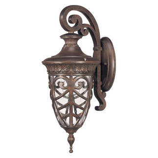 (1 Light) (Arm Down) Small Wall Lantern - Dark Plum Bronze / Seeded Glass - Nuvo Lighting 60-2056 - Residential Light Fixture