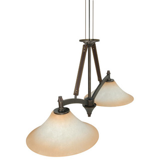 (2 CFL) Trestle - Golden Umber / Burnt Sienna Glass - Energy Star Qualified - Nuvo Lighting 60-2447 - Residential Light Fixture