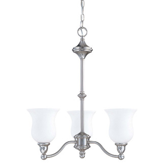(3 CFL) Chandelier - Brushed Nickel / Satin White Glass - Energy Star Qualified - Nuvo Lighting 60-2556