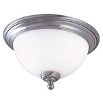 (1 CFL) Flush Mount Ceiling Fixture - Satin Brushed Nickel / White Glass - Energy Star Qualified - Nuvo Lighting 60-2564