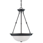 (3 Light) Pendant - Mahogany Bronze / Frosted White Glass - Nuvo Lighting 60-3152