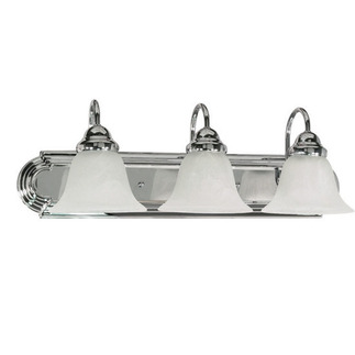 (3 Light) Vanity - Polished Chrome / Alabaster Glass Bell - Nuvo Lighting 60-317