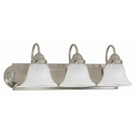 (3 Light) Vanity - Brushed Nickel / Alabaster Glass Bell - Nuvo Lighting 60-321