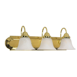 (3 Light) Vanity - Polished Brass / Alabaster Glass Bell - Nuvo Lighting 60-329
