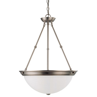 (3 CFL) Pendant - Brushed Nickel / Frosted White Glass - Energy Star Qualified - Nuvo Lighting 60-3298