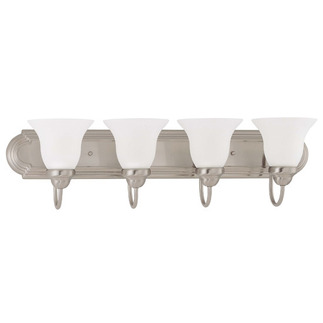 (4 CFL) Vanity - Brushed Nickel / Frosted White Glass - Energy Star Qualified - Nuvo Lighting 60-3324