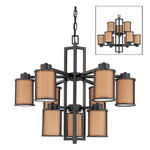 Nuvo 60-3829 (9 CFL) Chandelier - Aged Bronze/Parchment Glass - Energy Star Qualified