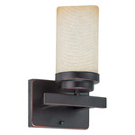 (1 CFL) Vanity - Patina Bronze / Saddle Stone Glass - Energy Star Qualified - Nuvo Lighting 60-3841