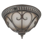 (2 CFL) Flush Mount - Burlwood / Clear Seed - Energy Star Qualified - Nuvo Lighting 60-3927