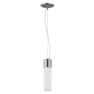 (1 CFL) Tube Pendant - Brushed Nickel / White Glass - Energy Star Qualified - Nuvo Lighting 60-3951
