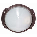 (1 Light) Oblong Round Bulk Head - Architectural Bronze / Frosted Glass - Nuvo Lighting 60-517