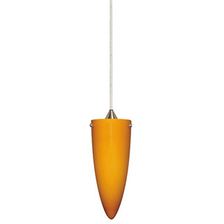 (1 Light) Halogen Pendant - Brushed Nickel / Butterscotch Cone - Nuvo Lighting 60-656